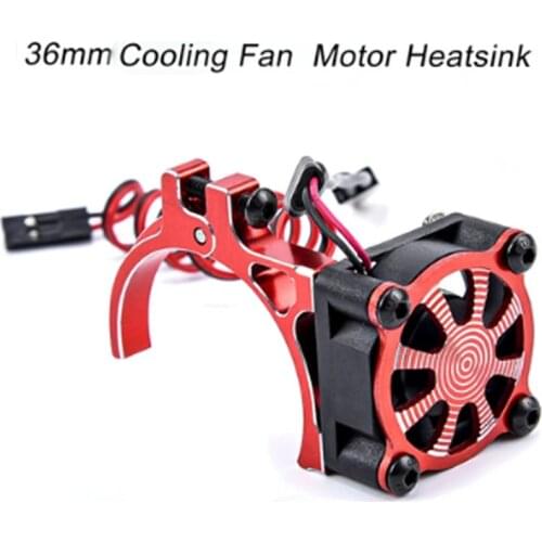 36mm Cooling Fan Motor Temperature Control Cooling Fan Metal Heatsink Radiator For TRX4 Tamiya SCX10 Wltoys RC Car Motor Parts