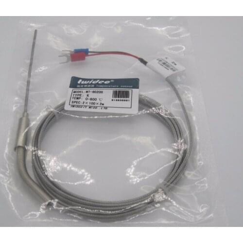 High-quality Stainless Steel Probe Temperature Controller Sensor K Type Thermocouple Tube with Wire Cable 2x100x2m diameter 2MM