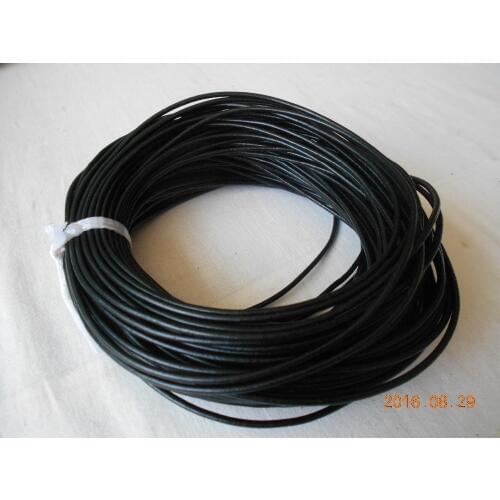 1mm 1.5mm 2mm 3mm 4mm 5mm 6mm Round Genuine Real Leather Jewelry Rope string Black Cord For Bracelet Necklace DIY Jewelry makin