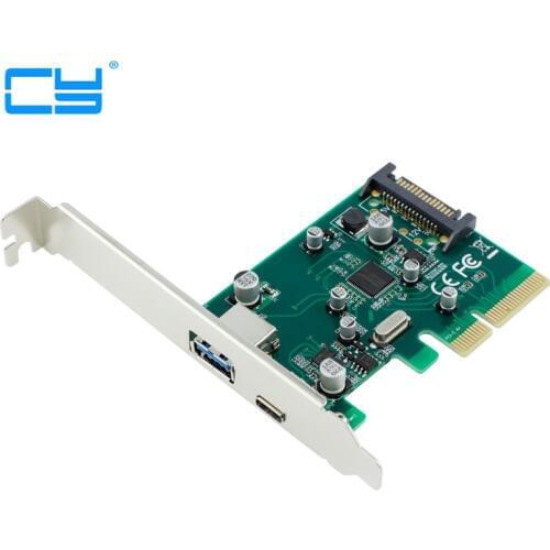 10 Gbps USB 3.1 Tipo USB-C-Um Tipo +-C PCI-e Controller Card PCI Express 4x para Tipo C + Um Adaptador Conversor USB3.1 Adiciona