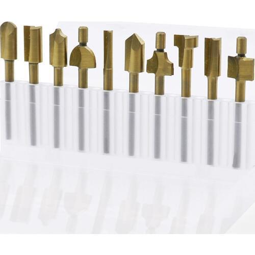 10pcs 3mm Wood Cutter Milling Fits Router Bits Rotary Tool Set