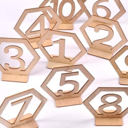 10Pcs Seating Assignment Wooden Place Card Holder Wedding Props Dinner Seat Number Cards Figure Indicator Party Supplies m2628