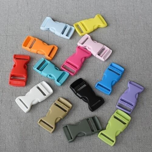 100 Pcs/Lot 25mm Colourful Plastic Release Buckle Strap For Bag Dog Collar Necklace Bracelet Paracord Sewing Accessory
