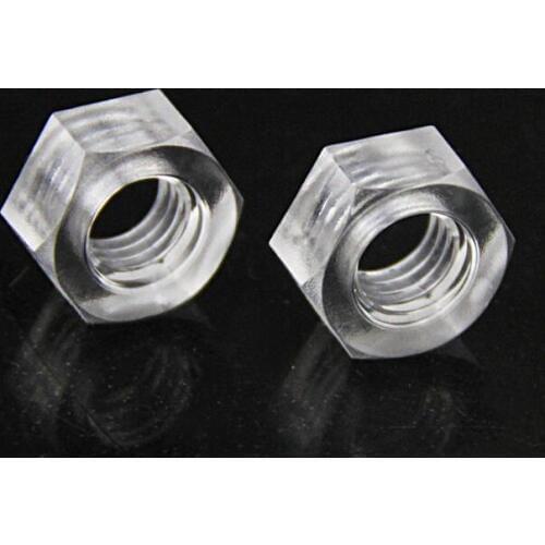 100Pcs M3 M4 M5 M6 Plastic Nuts Transparent Nuts Polycarbonate PC nut