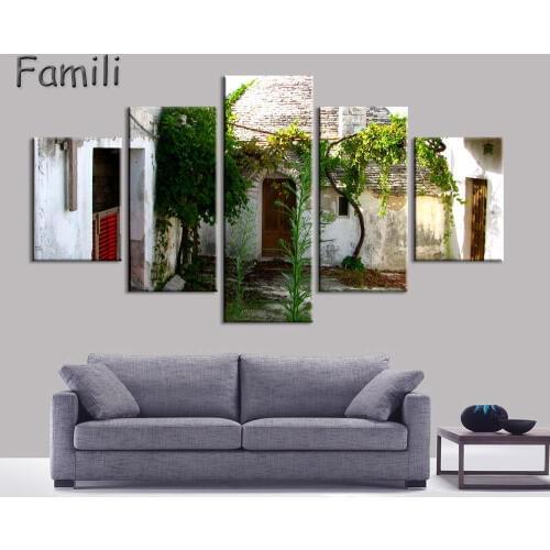 5pcs Nature Landscape Lake In Lake Sudtirol Italy Home Decoration Canvas Poster Print,wall pictures for living room,canvas art