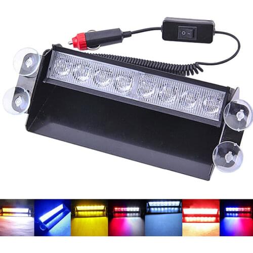 8 LED White Emergency Vehicle Car Strobe Flash Light Dash Warning Hot Sell