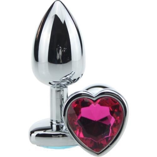 Small Size Metal Heart Shape Plug Anal 75*28mm Butt Plug Erotic Booty Beads Anal Jewelry Adult Sex Toy For Woman Men Sex Product