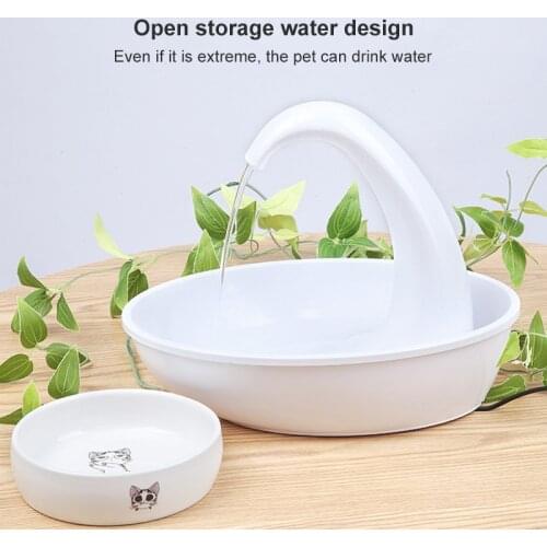 Automatic Pet Cat Dog Water Dispenser Swan Shaped Feeding Water Flowing Fountain Cat Dog Water Drinker LED Light For Dogs Cats