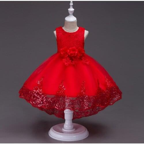 Childrens Clothing Summer Girls Crocheted Sleeveless Dress Flower Girl Flower Tail Dress Show Dress