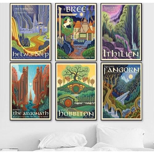 Travel Middle Earth Landscape Canvas Wall Art Poster Nordic Print Painting Nature Decoration Pictures Modern Home Decor No Frame