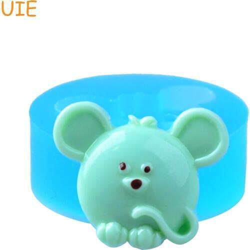 DYL041U 17.6mm Mouse Flexible Silicone Mold - Cupcake Topper, Dessert, Fondant, Chocolate, Resin, Candy, Gum Paste, Jewelry DIY