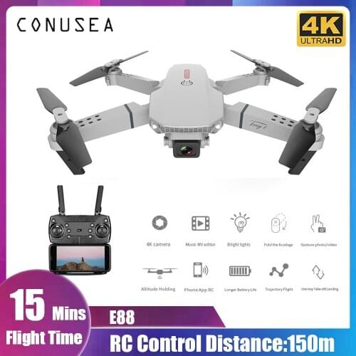 E88 pro mini drone 4k hd dual camera rc quadcopter Helicopter WIFI FPV drones real-time transmission Foldable dron toy