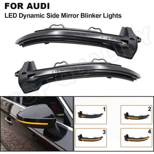 2PCS LED Dynamic Sequential Turn Signal Lights For Audi A4 B9 Allroad Avant Sedan A5 S4 S5 Blinker Indicator Side Mirror Lamp