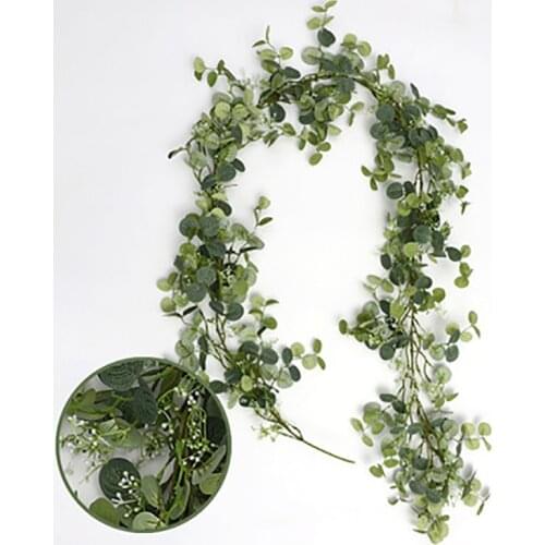 185cm Artificial Green Plants Hanging Ivy Leaves Grape Fake Flowers Vine Home Garden Wall Party Wedding Decoration