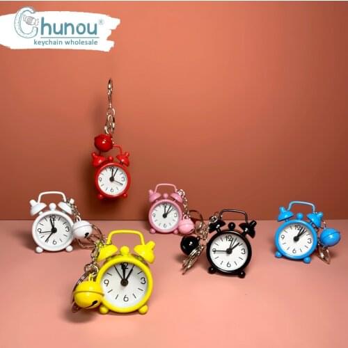 Creative Color Alarm Clock Keychain Keyring Cute Backpack Key chains Adjustable Time Keyholder Keychain For A Bag Car llaveros