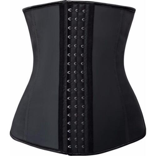 2017 Women Latex Waist Shaper 9 Steel Boned Corset Waist Trainer Acrylic Spandex Waist Cinchers For Cincher Hot Body
