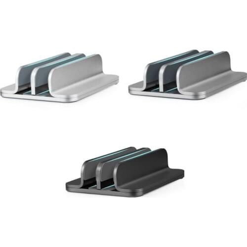 Metal Vertical Laptop Stand Double Desktop Stand Holder 5-30mm Width Adjustable Dock Compatible with All Laptops