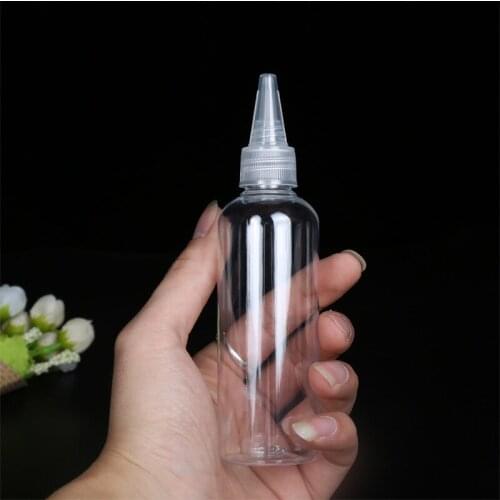 Refillable Bottle Plastic Transparent Travel Portable Mini Bottle Squeezable Pointed Mouth Bottled Dye Sub-bottled Makeup Tools
