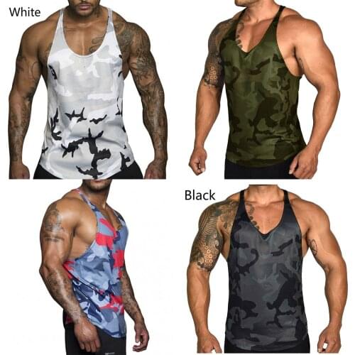 2021 Mens Vest Gym Tank Tops Shirts Fashion Color Block Print Bodybuilding Sport Vest Fitness Undershirt