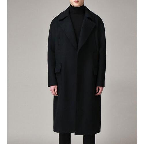 2018 autumn/winter New England extension woolen fur coat for men plus long style character street patting cashmere coat