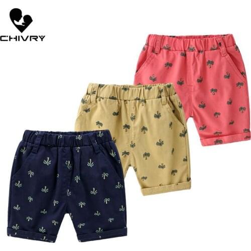 New 2020 Kids Boys Summer Fashion Beach Shorts Children Short Pants Kids Baby Boys Elastic Print Mid Waist Shorts Trousers