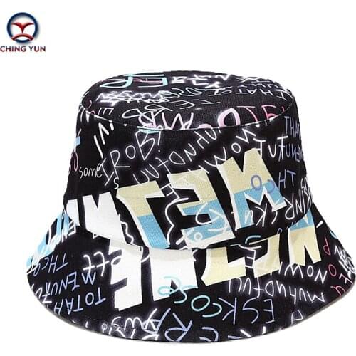 2021 New Hat woman tide Creative fisherman hat with graffiti letters all-in-one sunshade hat tide male street hip hop basin hats