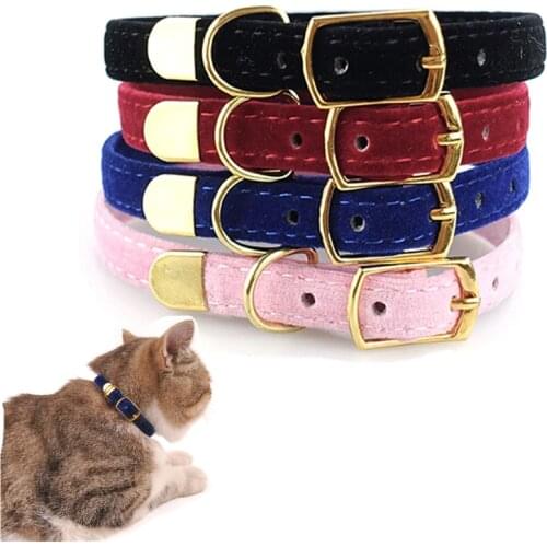1PC Cat Collar with Bell Safety Cat Collars Puppy Dog Collar for Cats Small Dogs Kittens Solid Pet Collar Chihuahua Products