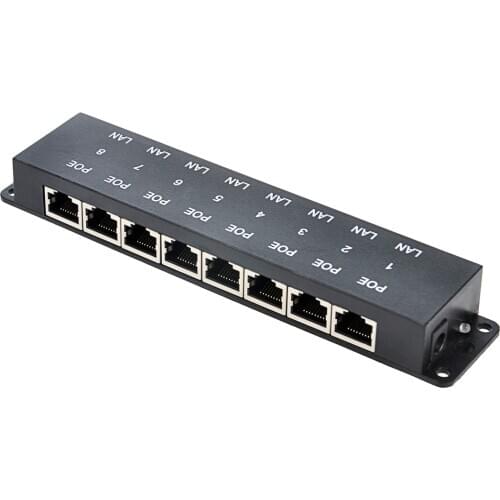 Security 8 port passive POE injector Power over Ethernet for IP Network Camera Ubiquiti and MikroTik