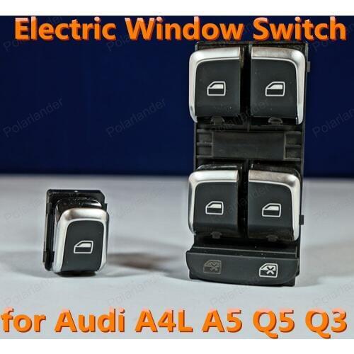 Polarlander Left Front Door Master Window Lifting Switch for A/udi A4L A5 Q5 Q3 Electric Window Switch 8K0959851 8K0959855