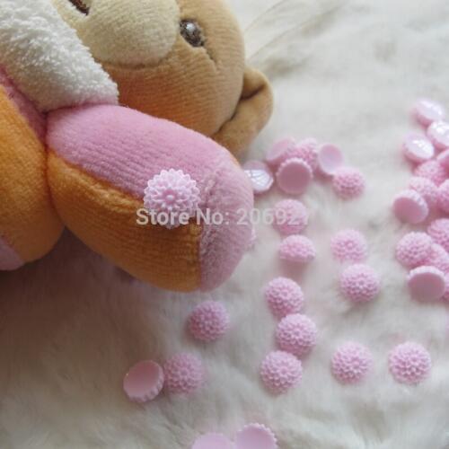 RF18-4 30pcs Cute Pink Flower Shape Nail Resin Decoration Outlooking