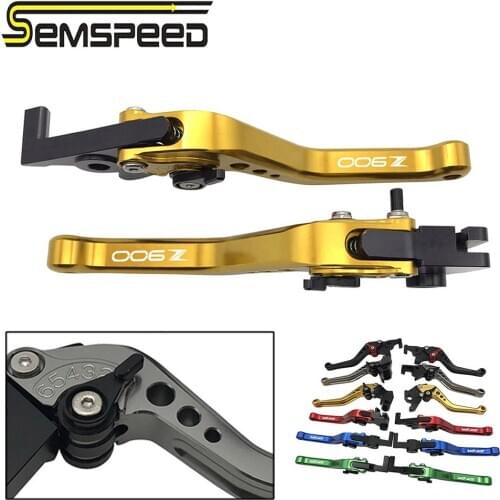 SEMSPEED Motorcycle CNC Z900 logo Adjustable Short Brake Clutch Levers Handle Bar Grips For Kawasaki Z 900 2017 2018 2019 2020