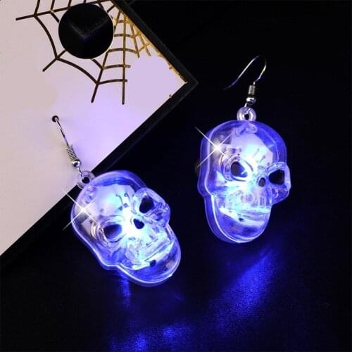 Halloween LED Luminous Pumpking Skull Dangle Earrings For Women Teens Girls Ghost Earring Holiday Halloween Fashion Jewelry Gift