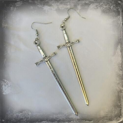 Sword Earrings Classic All kinds of big medieval sword Fashion Jewellery Novel charm women men gift weird Gothic mystical 2020
