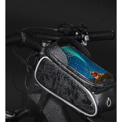 MTB/Road/Bicycle Large Vapacity Tube Storage Bag Cycling PU Leather Waterproof Touch Screen Mobile Phone Navigation Bracket Bag