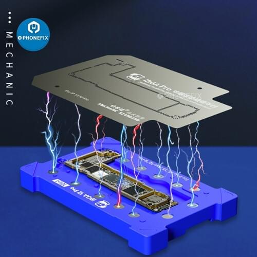Mechanic iBGA 12 Pro 10 in 1 Motherboard Middle Rework Tin Mesh Platform BGA Reballing Stencil Template For iPhone X-12 Pro Max
