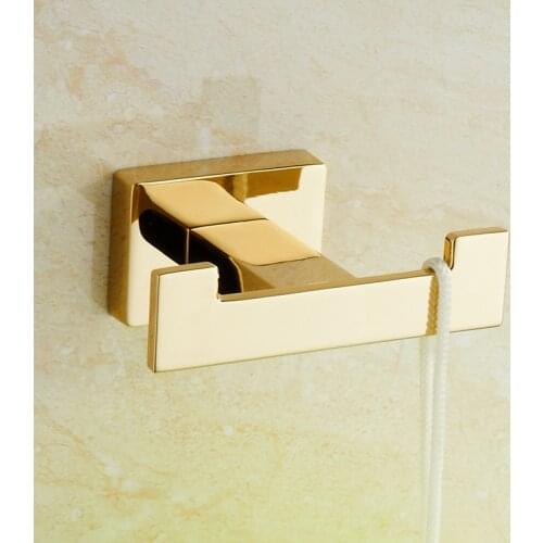 Vidric bathroom clothes hook / single hook double-headed white minimalist living room bathroom hook gold