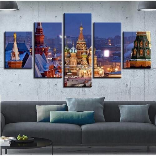 World Famous Architecture Beauty HD Five Wall Painting Decorative Painting Anime Posters Wall Decor Anime Decor Room Decor