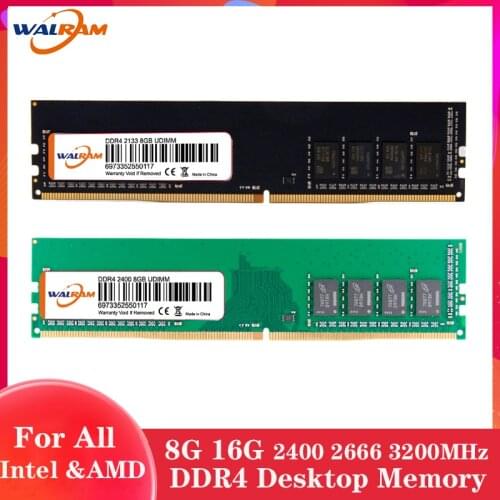 WALRAM memoria Ram DDR4 4GB 8GB 16GB 2400MHz 2666MHz 3200MHz 1.2V PC4-21300 288pin Desktop DDR4 Motherboard Memoria