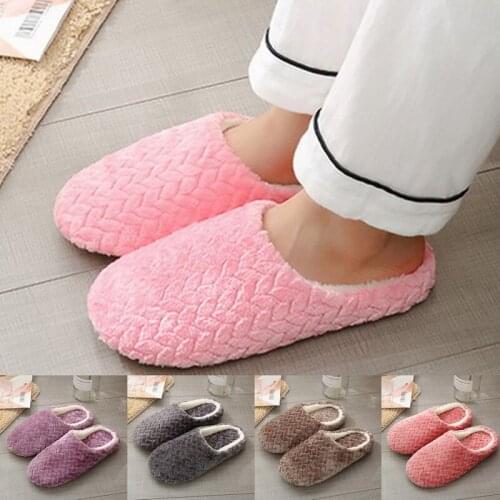 Women Indoor Slippers Warm Plush Lovers Home Slipper Anti Slip Autumn Winter Shoes Woman House Floor Soft Slient Slides SH072701