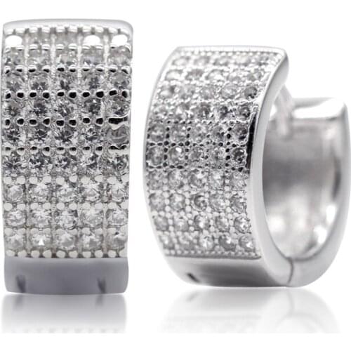 Dazzling CZ 925 Sterling Silver Hoop Earrings For Women High Quality Earrings Best Wedding Jewelry Gift Fashion Jewelry Gift