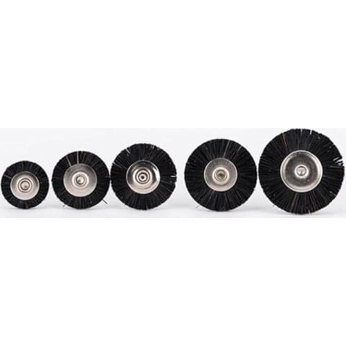 50pcs/Lot Dental Plain Black Bristle Brush With Handle Dental Lab Pristle Brush Polishing Wheel Flat Brush For Rotary Tools