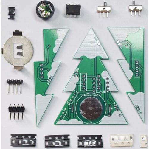 3D Mini PCB Stereo Christmas Tree DIY Music Kit Circuit Electronic DIY Kits Gift A5YD