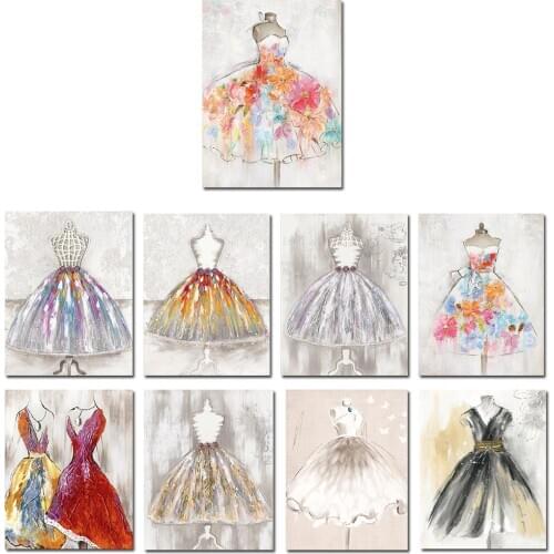 Abstract Beautiful Skirt Painting 100% Hand Painted Oil Painting On Canvas Textural Knife Painting Wall Art For Home Decor