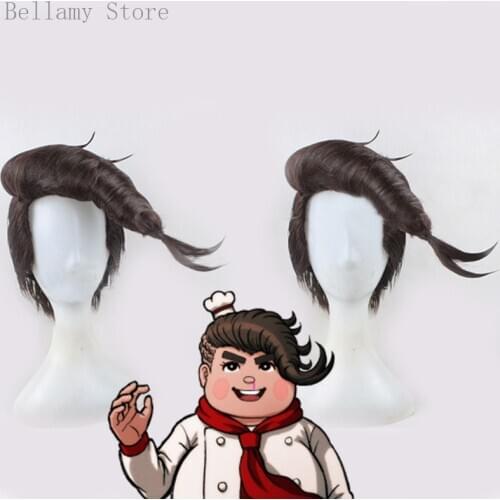 Anime Danganronpa V3 Hanamura Teruteru Cosplay hairwear short Black Wig+Wig Cap