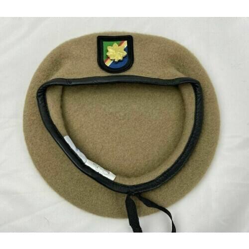 Us Army Ranger Regiment Beret Khaki & Army Major Insignia Military Hat Military Store