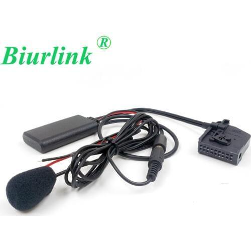 Biurlink 18Pin 3.5mm Audio Bluetooth Microphone Aux In Cable Adapter for Volkswagen for Audi RNS2 MFD2 CD Host