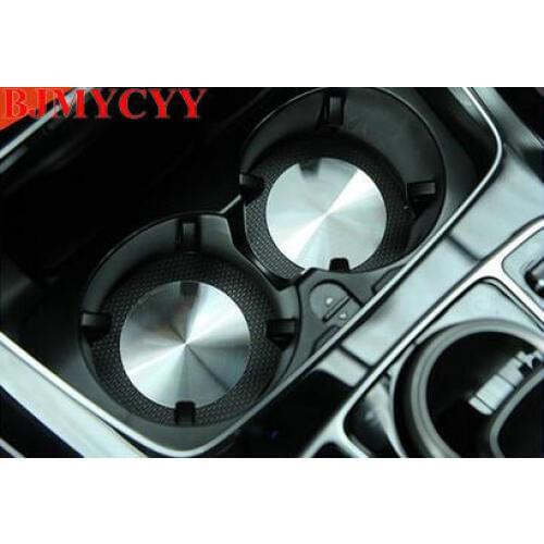 BJMYCYY For Mercedes benz A/B/C/E/CLA/GLA/GLC/GL Class W204 W205 W212 Universal Accessories AMG Car Styling Cup Holder Mat 2016