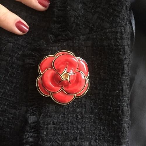 Large camellia clothes accessories Brooches black white red flower woman pin brooch jewelry gift