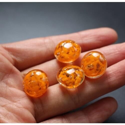 10pcs/Lot 16mm*10mm Lampwork Glass Beads Oblate Fashion Beads Orange color for jewelry making