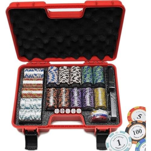 Casino Chips Case Suitcase Texas Poker Chips Suitcase Storage Box 100-300pcs Chips Capacity